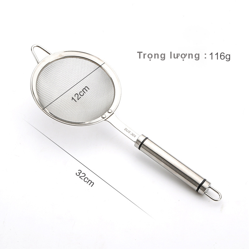  Rây Inox lọc thực phẩm bã hoa quả ép bằng Inox 304 Cao cấp không gỉ,Kích thước 32 x 12 cm,Tiện Dụng,Dễ Dàng lau rửa sản phẩm,Có móc treo rất gọn hàng - Rây lọc Inox 304,Có chữ SUS 304 trên tay cầm