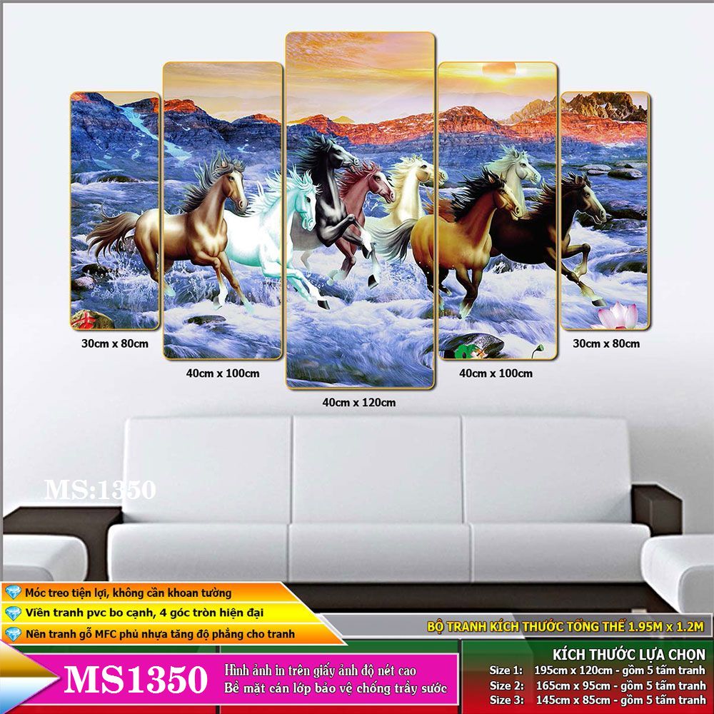 Tranh treo tường - mã đáo thành công: 1350L5