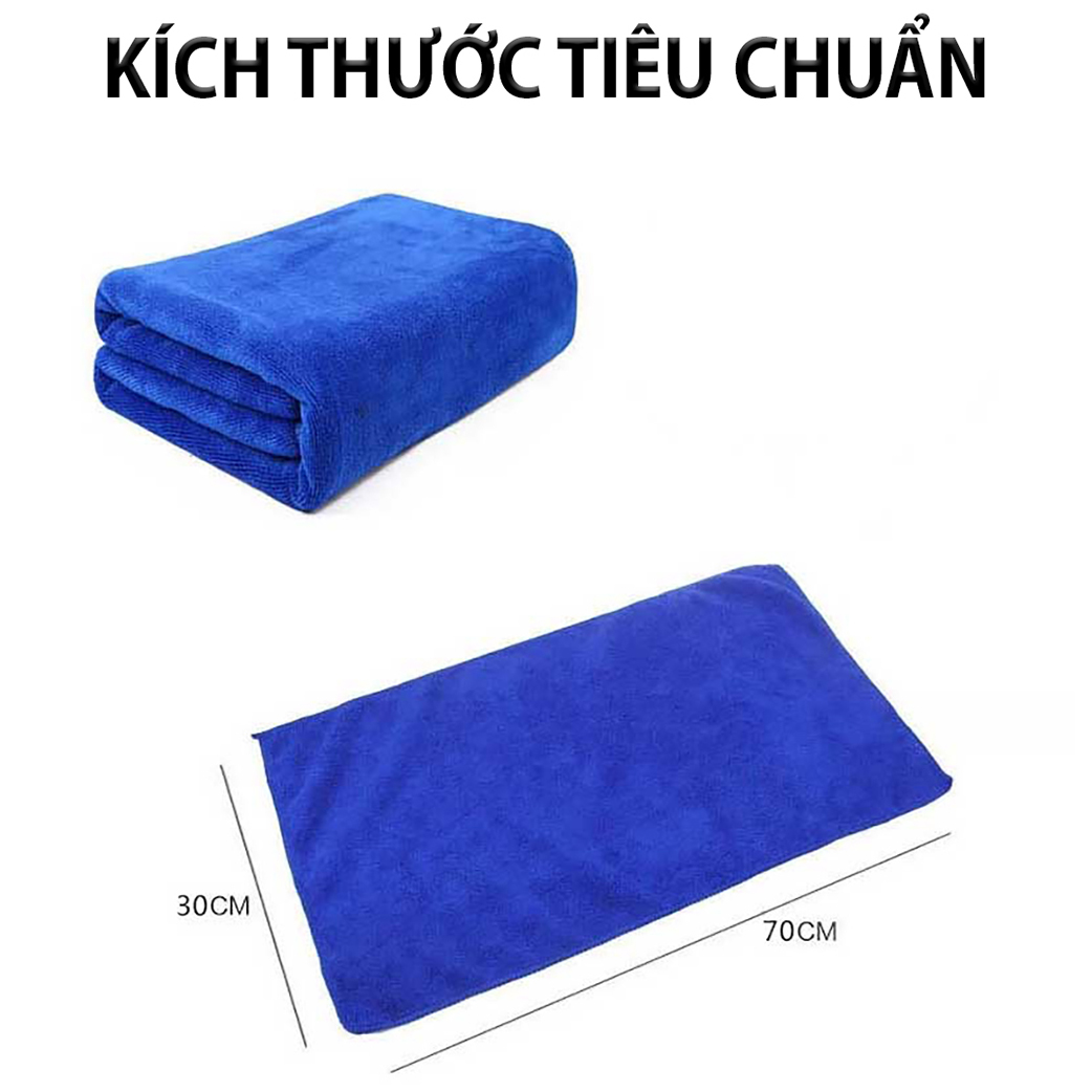 5 Khăn Lau Xe Ô tô, Xe Hơi, Xe Máy chuyên dụng siêu sạch ( giao màu ngẫu nhiên )  - Hàng Chính Hãng - Quà Tặng 2 Viên Sủi Rửa Kính