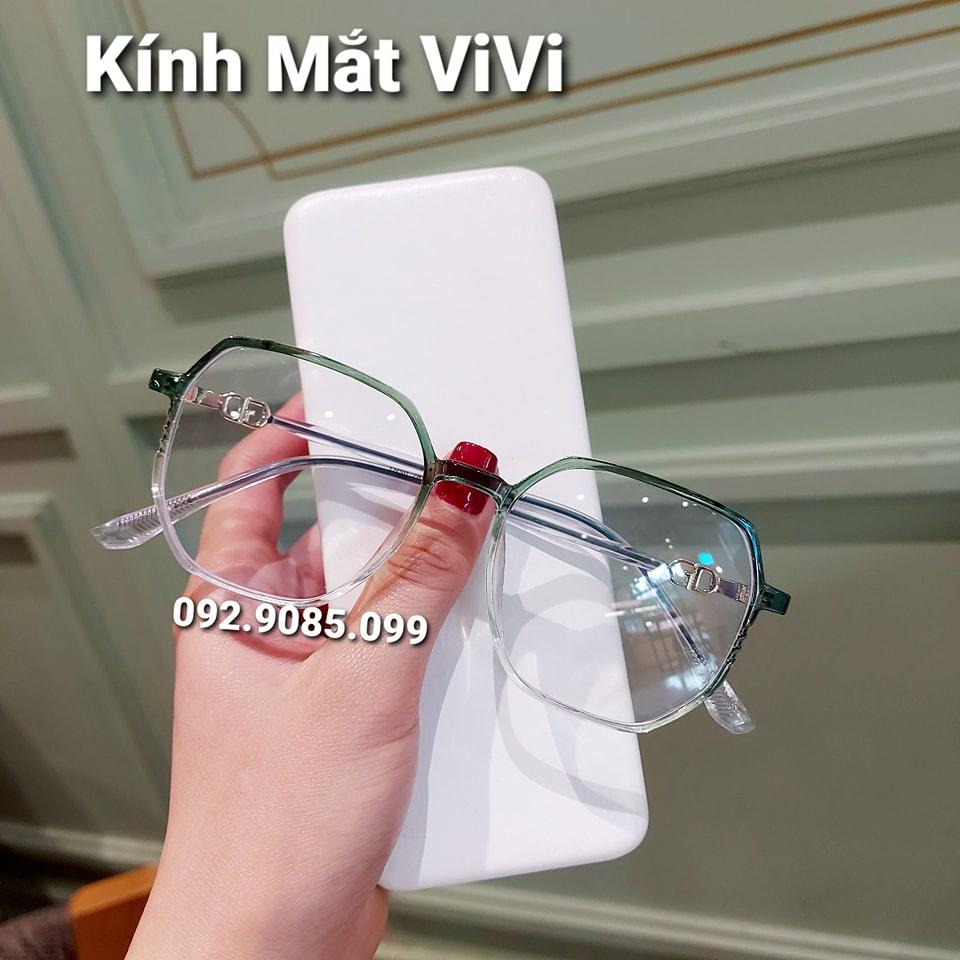 Gọng kính cận nam nữ đa giác V2872 chất liệu nhựa dẻo cốt kim loại, nhận cắt cận viễn loạn Kính mắt ViVi