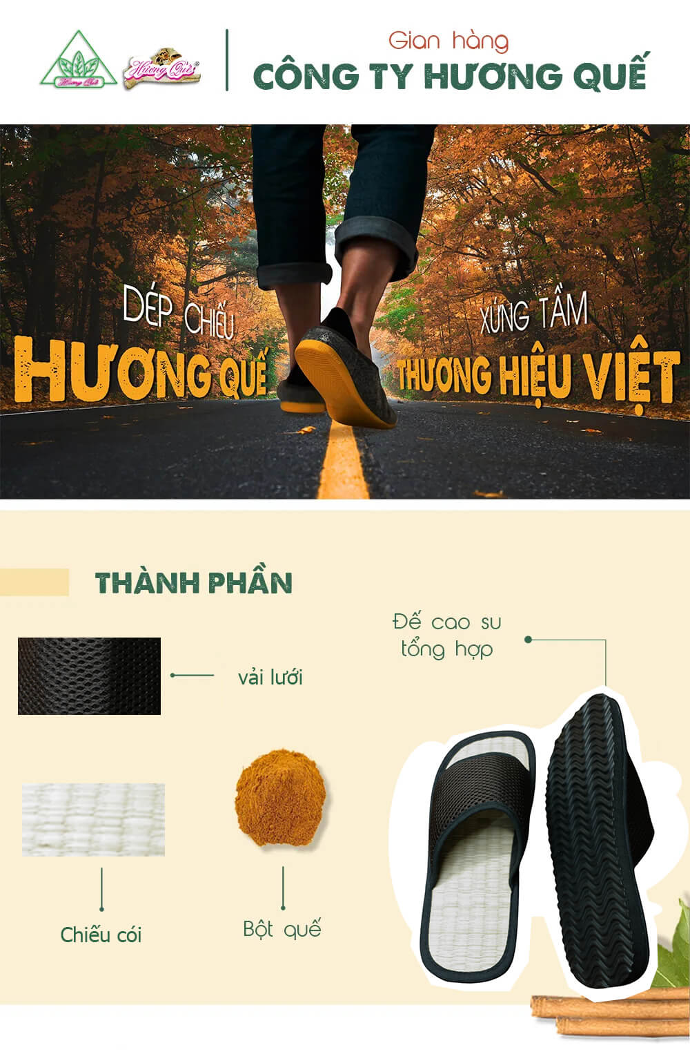 Dép quai ngang vải lưới Hương Quế DCQ-103