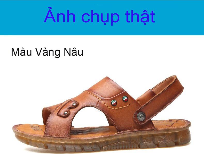 Dép quai hậu nam công sở da bò thật giản dị đế mềm êm thoáng khí kiểu dáng Hàn Quốc mã 50335