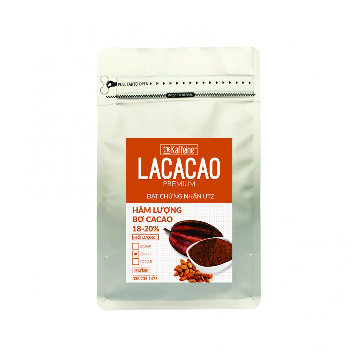 Bột cacao nguyên chất LACACAO Premium 250g - The Kaffeine