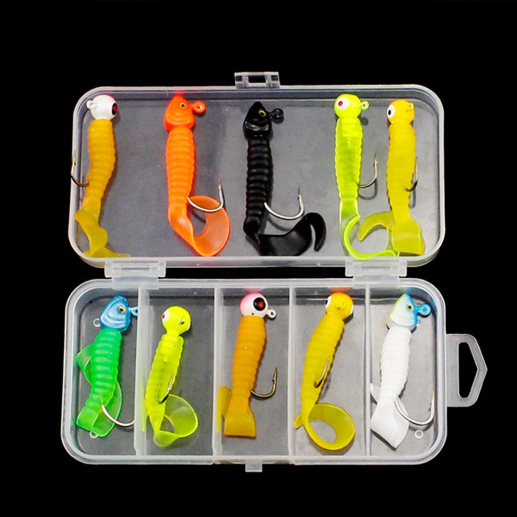 10x Worm Shaped Baits Soft Bait Fishing Lures Replacement Fishing Gears