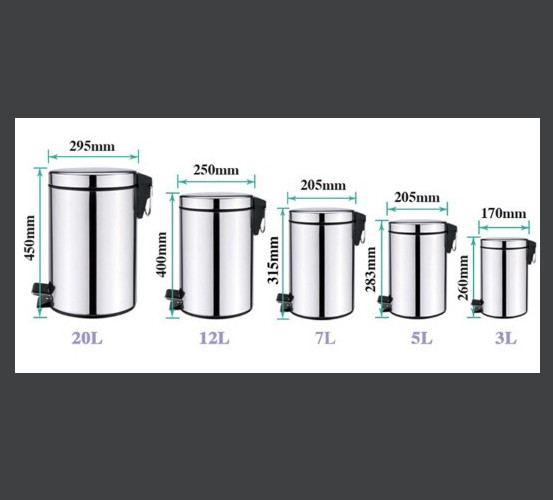 Thùng Rác Inox Đạp Chân 20 Lít