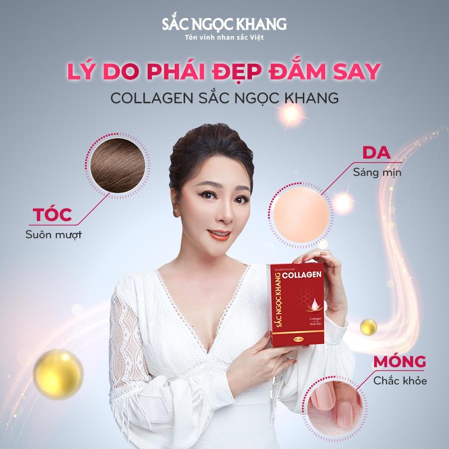 Collagen Sắc Ngọc Khang thế hệ mới 100% nguyên liệu nhập khẩu từ Nhật Bản Hộp 60 viên