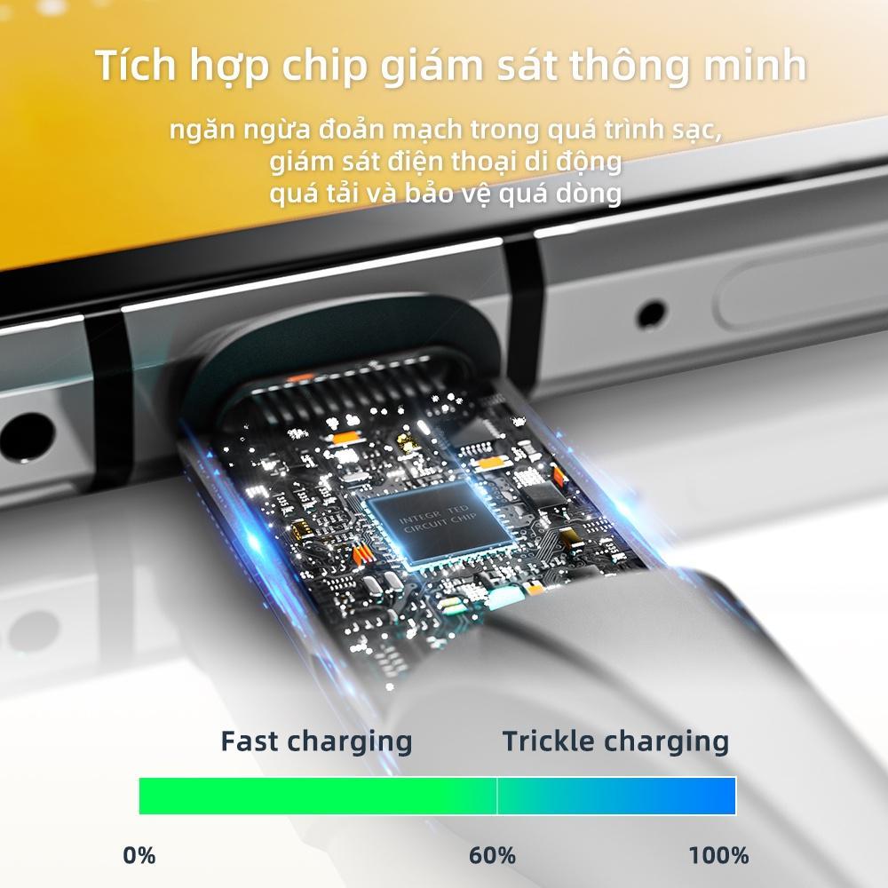 Dây cáp dữ liệu sạc nhanh Essager 3a loại c USB 0.25m/1m/2m/3m tùy chọn cho điện thoại di động Android
