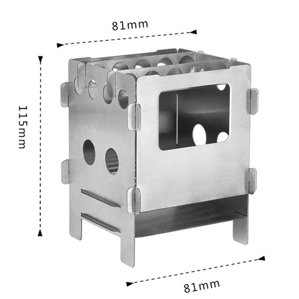 Ultra-light Outdoor Cooking Pocket Stove Backpacking Camping Folding Wood Stove Stainless Steel/ Titanium Materials