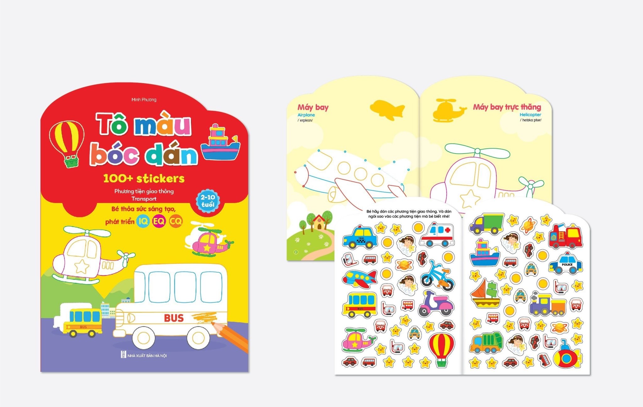 Bộ 6 cuốn Tô màu bóc dán 100+ stickers - Cho bé thỏa sức sáng tạo, phát triển IQ - EQ - CQ