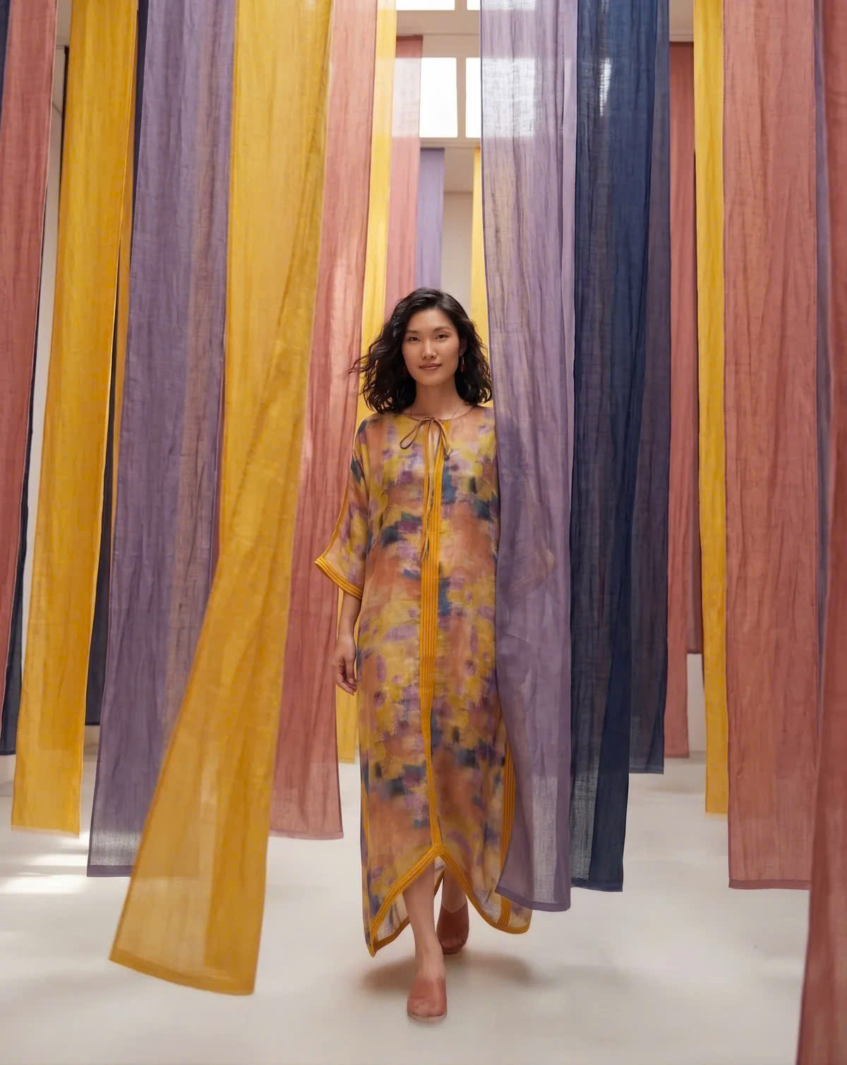 Đầm Kaftan Ramie Thuỷ Ảnh Dre240 Thời trang thiết kế Hity