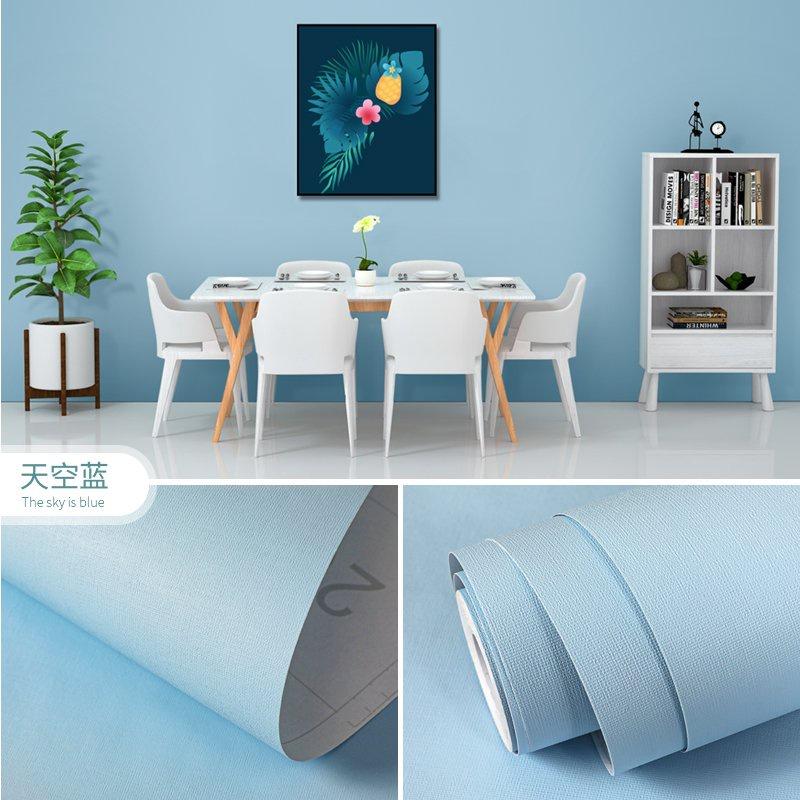 Giấy Dán Tường Phòng Ngủ Trơn Một Màu Pastel Nhám Vân Nổi Có Sẵn Keo Đẹp Cuộn 10m Dày Giá Rẻ OVIVI