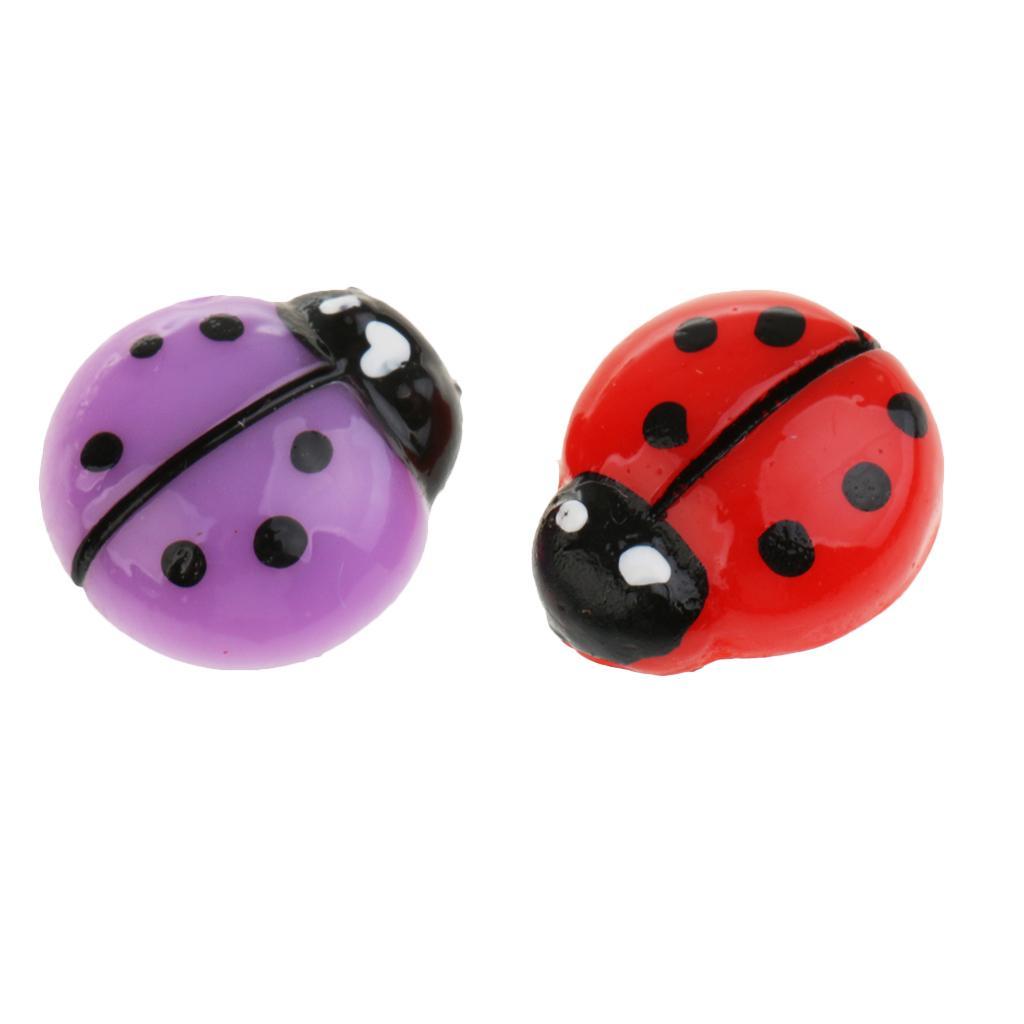 10 Pieces Resin Ladybird Design Flatback Embellishment for DIY Phone Case Decoration