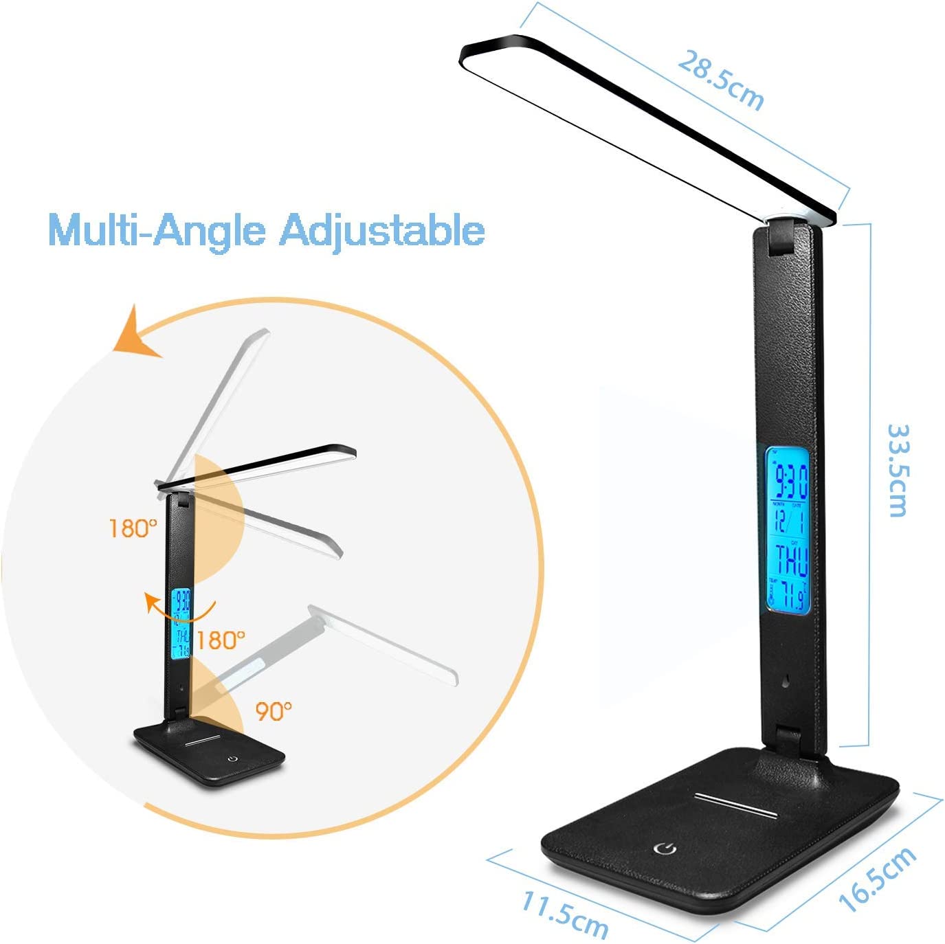 Đèn LED tiết kiệm điện chống lóa, chống cận desk lamp để bàn đọc sách, làm việc tích hợp nhiều tính năng có 3 chế độ điều chỉnh độ sáng và góc độ
