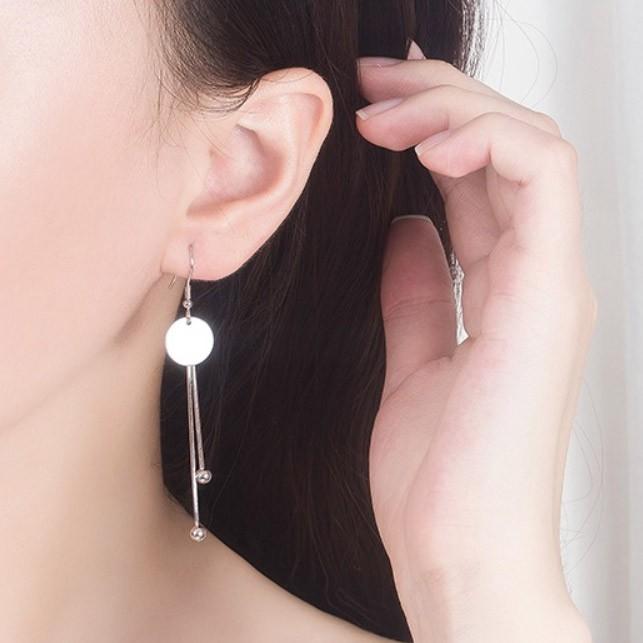 Bông tai dài hình tròn 2 tua BHBT254