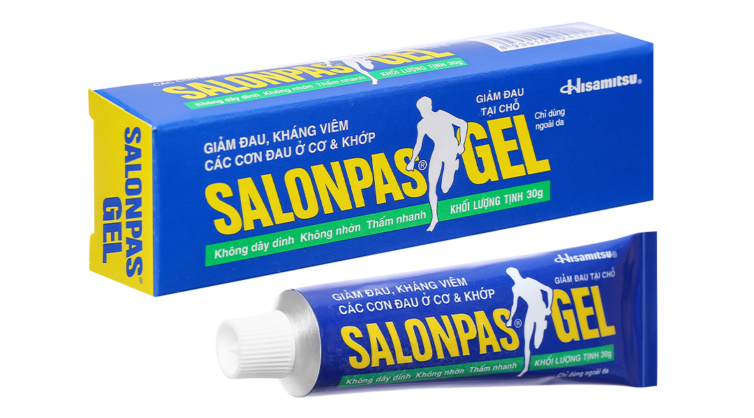 SALONPAS Gel Hisamitsu - Giảm Các Cơn Đau ở Cơ Và Khớp, Kháng Viêm - Tuýp 30g 