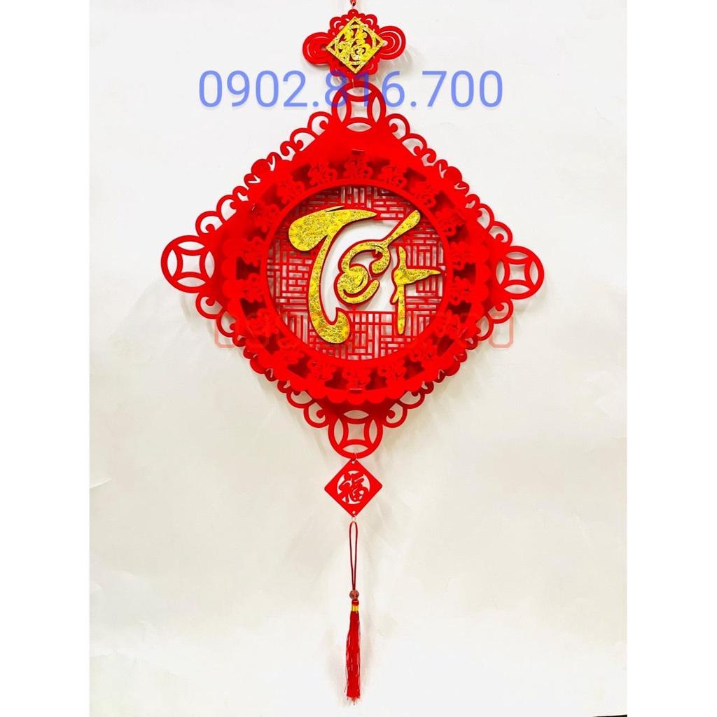 Khánh quạt Khánh vuông - Liễng nhung đỏ - Dây treo cửa hình QUẠT khắc chữ TẾT - PHÚC -LỘC - THỌ phụ kiện treo decor tết