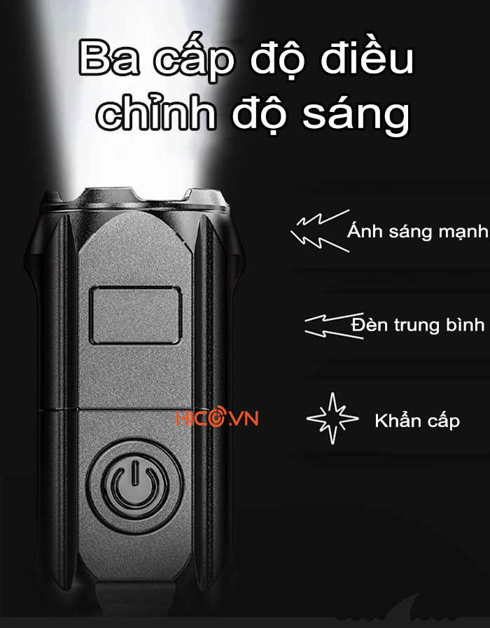 Đèn Pin Siêu Sáng SMILING SHARK 622A Pin 1200mAh, Đèn Chiếu Xa, Chống Nước, Pin Sạc USB Di Động Và Tiện Lợi