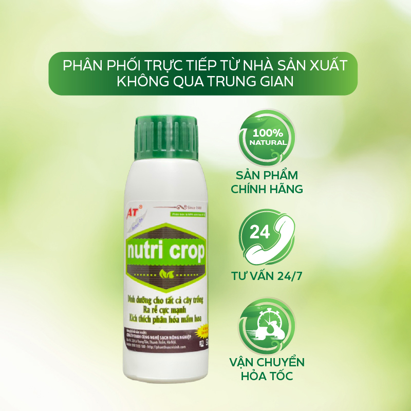 Siêu Phân Bón Hữu Cơ Cho Rau Nutri Crop Đậm Đặc 100ml Kích Bật Mầm Xanh Nuôi Dưỡng Rau Sạch, Cây Trong Nhà An Toàn 100%