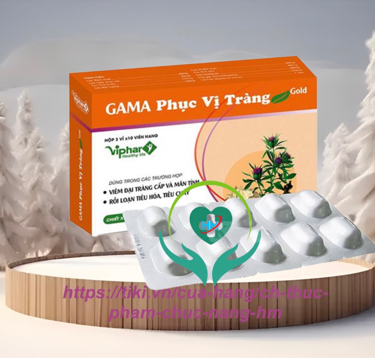 Viên Đại Tràng GAMA PHỤC VỊ TRÀNG Gold Vinaphar - Hộp 30 Viên - Tăng Cường Tiêu Hóa