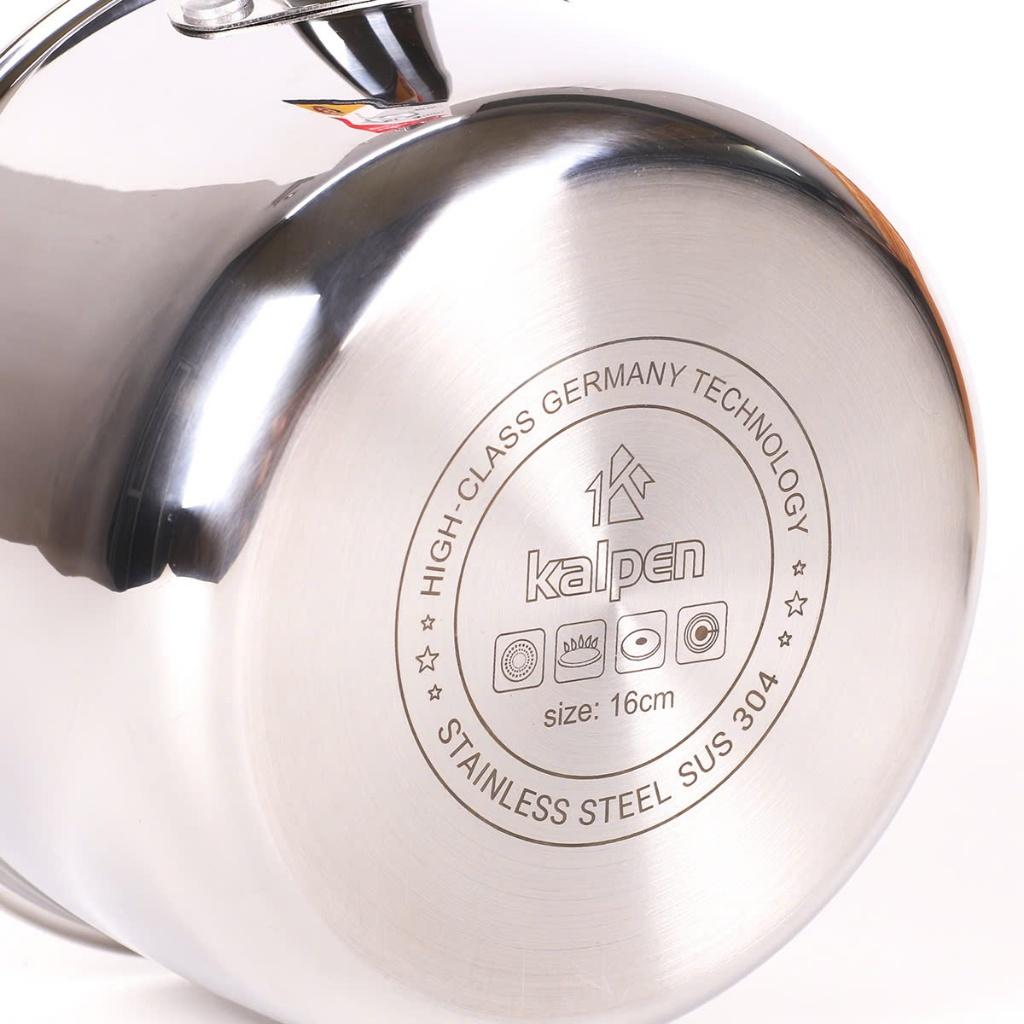 Quánh Inox 304 Đúc Liền Khối Kalpen Emer EM16 - 16Cm, Dung tích 1,5L, Dùng các dòng bếp