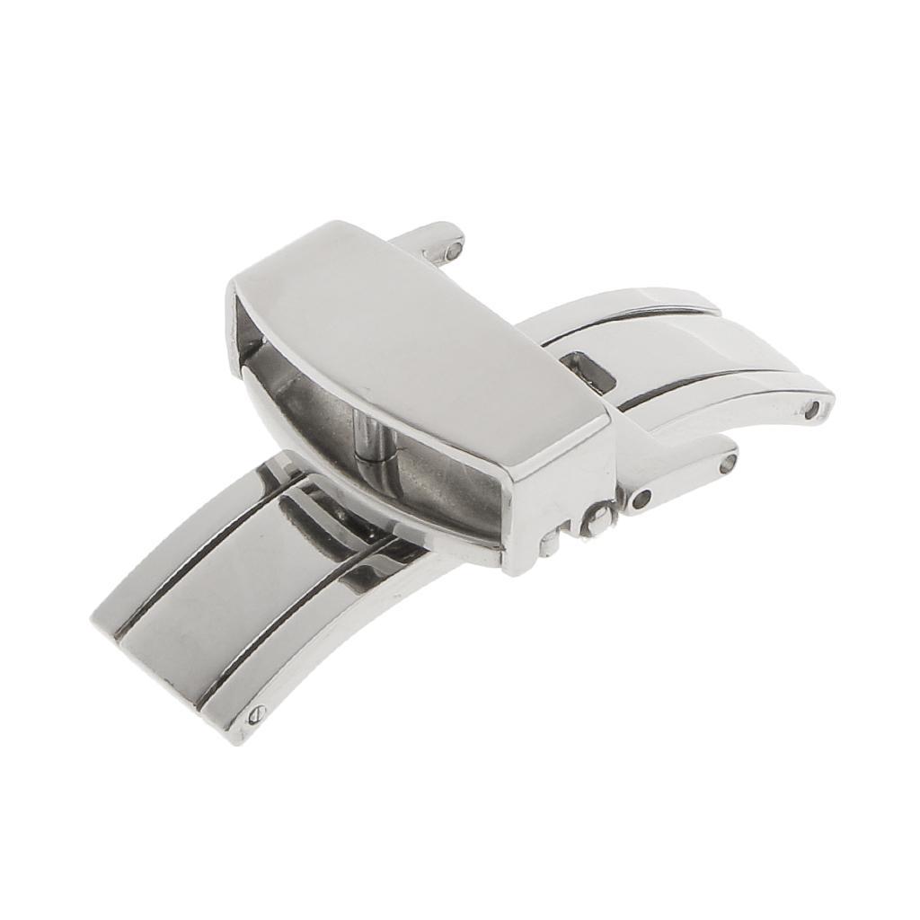 Stainless Steel Butterfly Clasp Watch Buckle Push Belt Strap Clasp