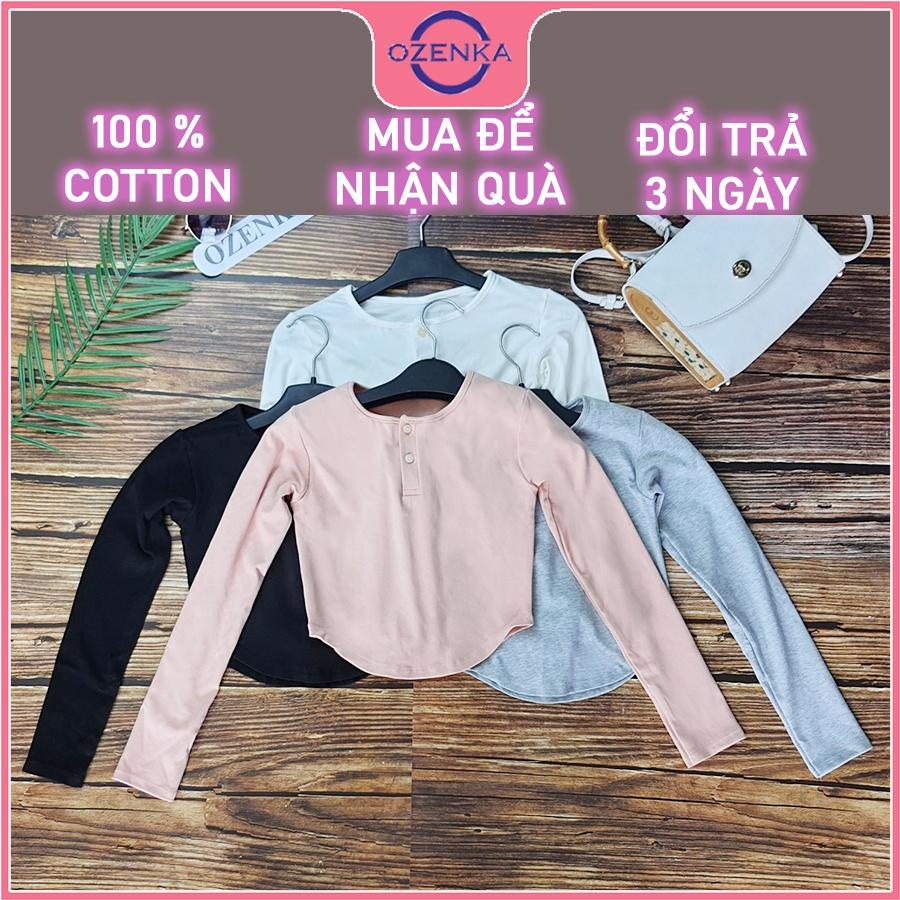 Áo croptop tay dài khoét eo nữ đẹp , áo crt ôm body vạt bầu thun gân 100% cotton size dưới 52 cân nhiều màu