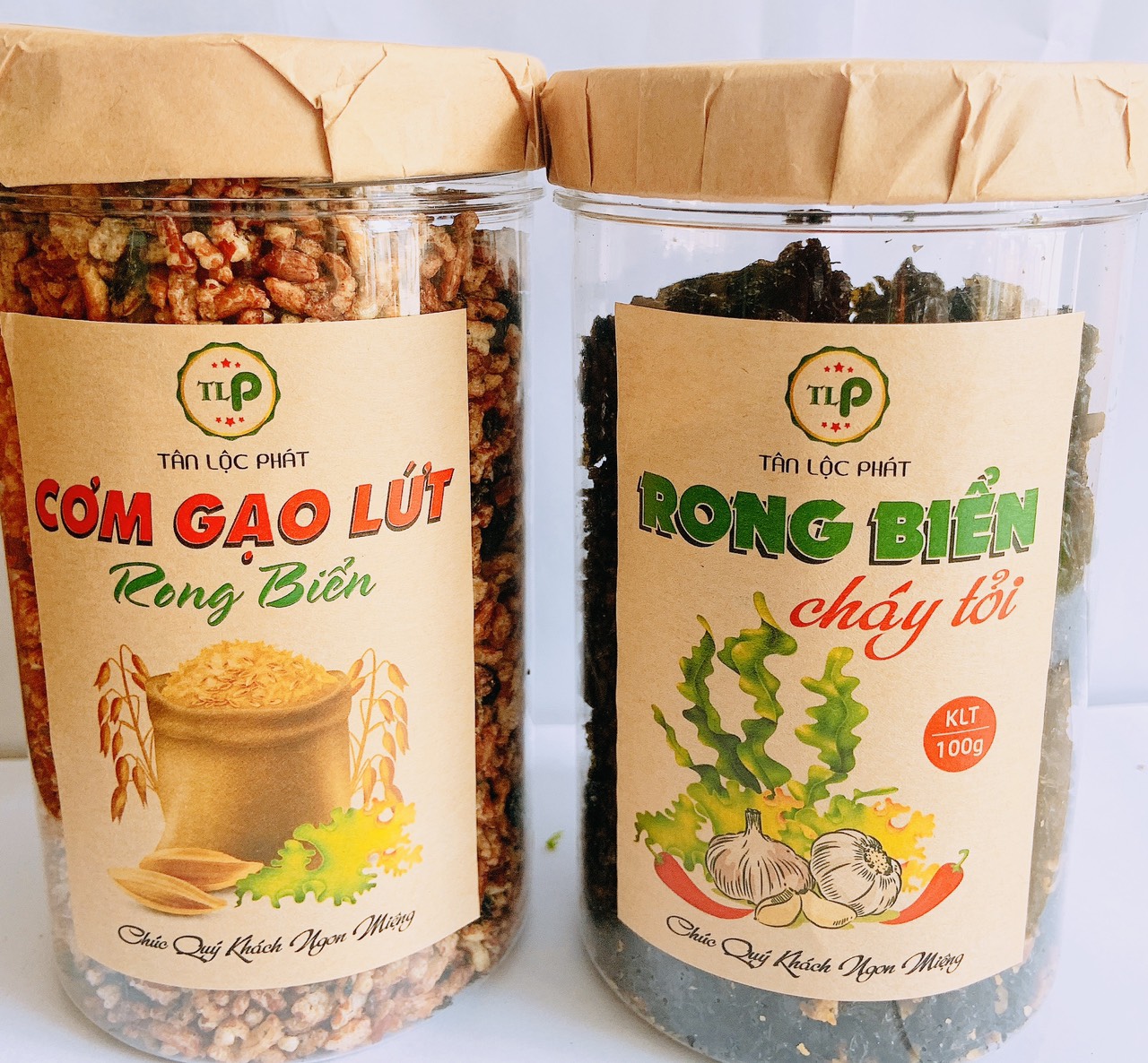 COMBO 2 HŨ RONG BIỂN CHÁY TỎI VÀ CƠM GẠO LỨT RONG BIỂN TLP