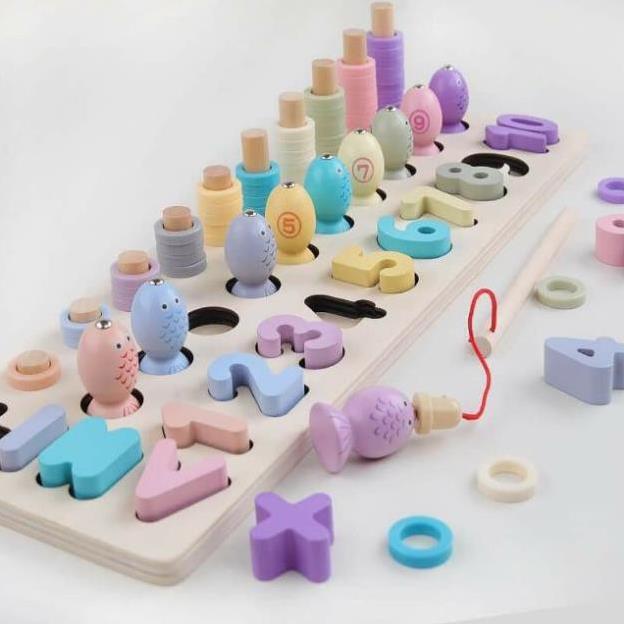 Bảng Câu Cá 3 trong 1-Đồ Chơi Số Đếm- Thả Cọc-- Đồ chơi trí tuệ