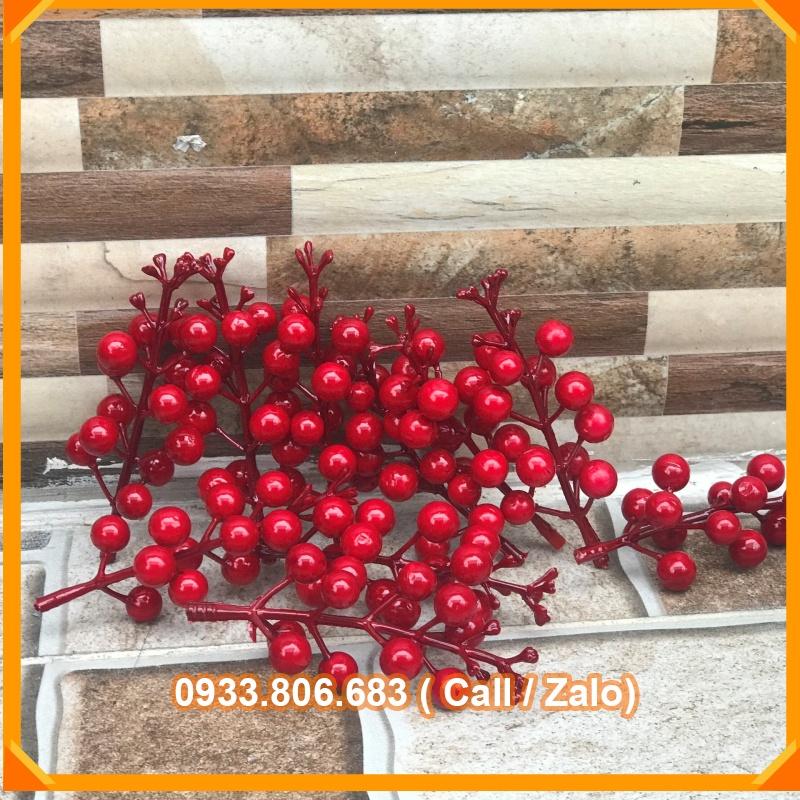 10 Cành quả cherry xốp trang trí oản tài lộc,giỏ quà bó hoa, vòng nguyệt quế