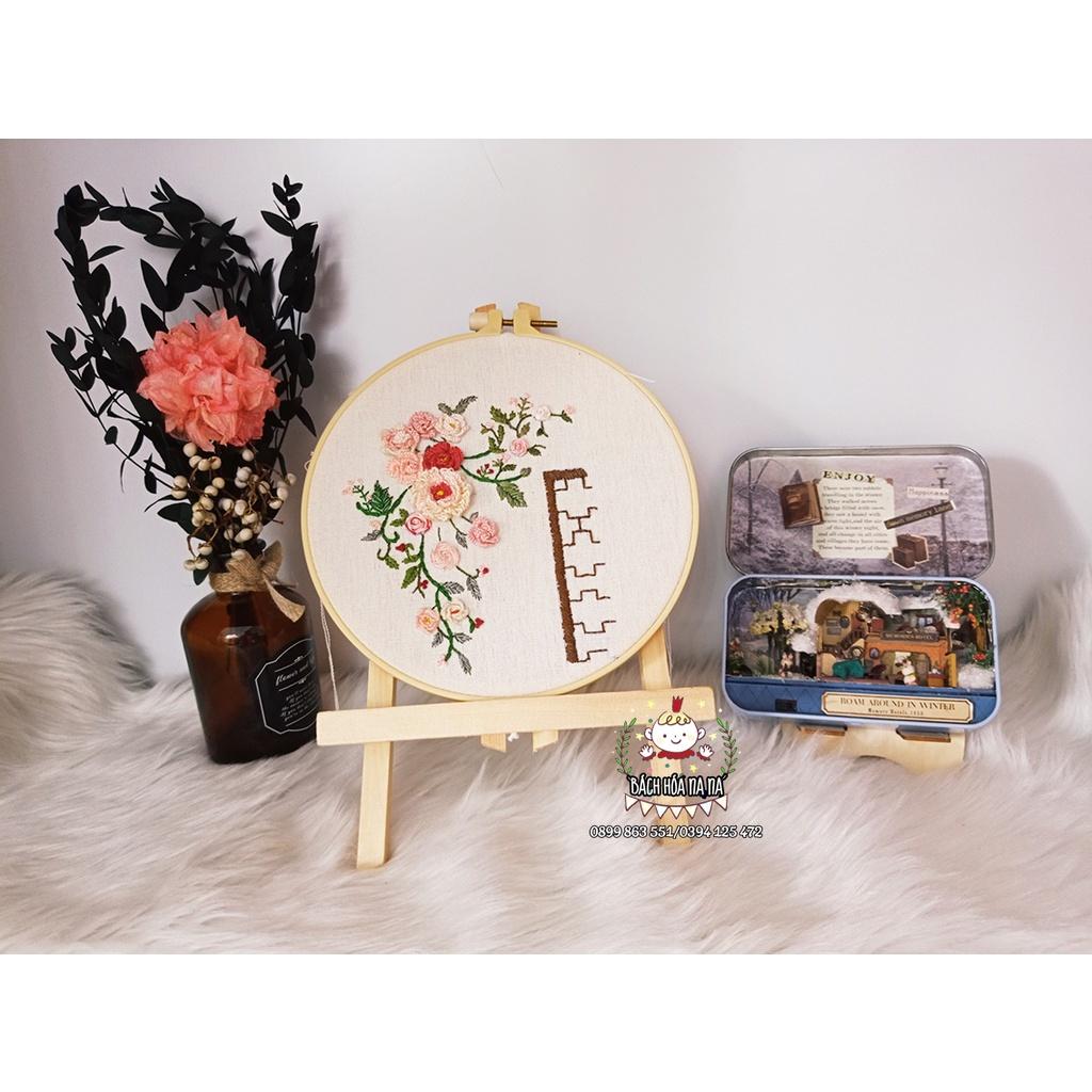 Kệ đỡ khung thêu trang trí xinh xắn giá đỡ chữ A để bàn gỗ thông handmade tự thêu DIY - Bách hóa Na Na