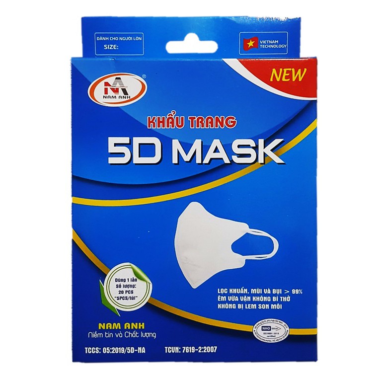 Khẩu Trang 5D mask Nam Anh Hộp 10 cái