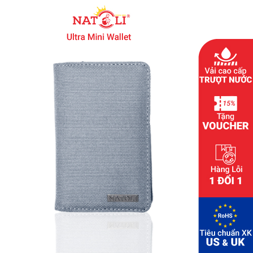 Ví nữ cầm tay mini Cube Mini Wallet chính hãng NATOLI nhỏ gọn bỏ túi nhiều ngăn chống nước cao cấp