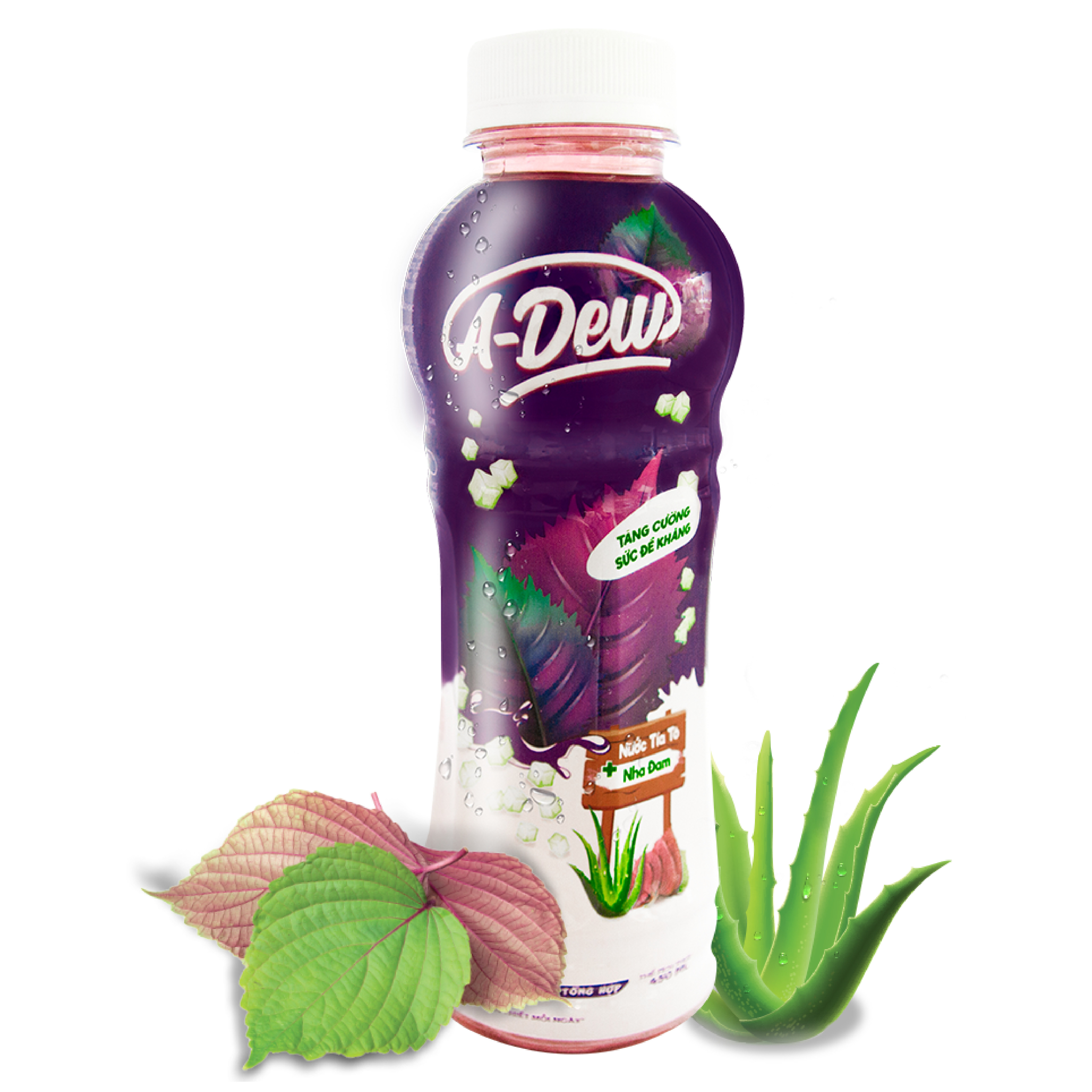 5 Chai Nước Tía Tô Nha Đam A-Dew 450ml + Tặng 1 chai