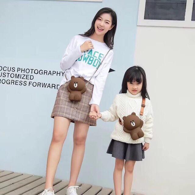 TÚI ĐEO CHÉO - BALO GẤU BROWN MỀM,MỊN,RẺ