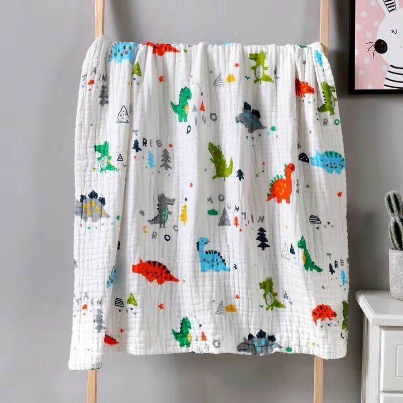 khăn cotton nhăn 6 lớp bồng bềnh khổ 90cm