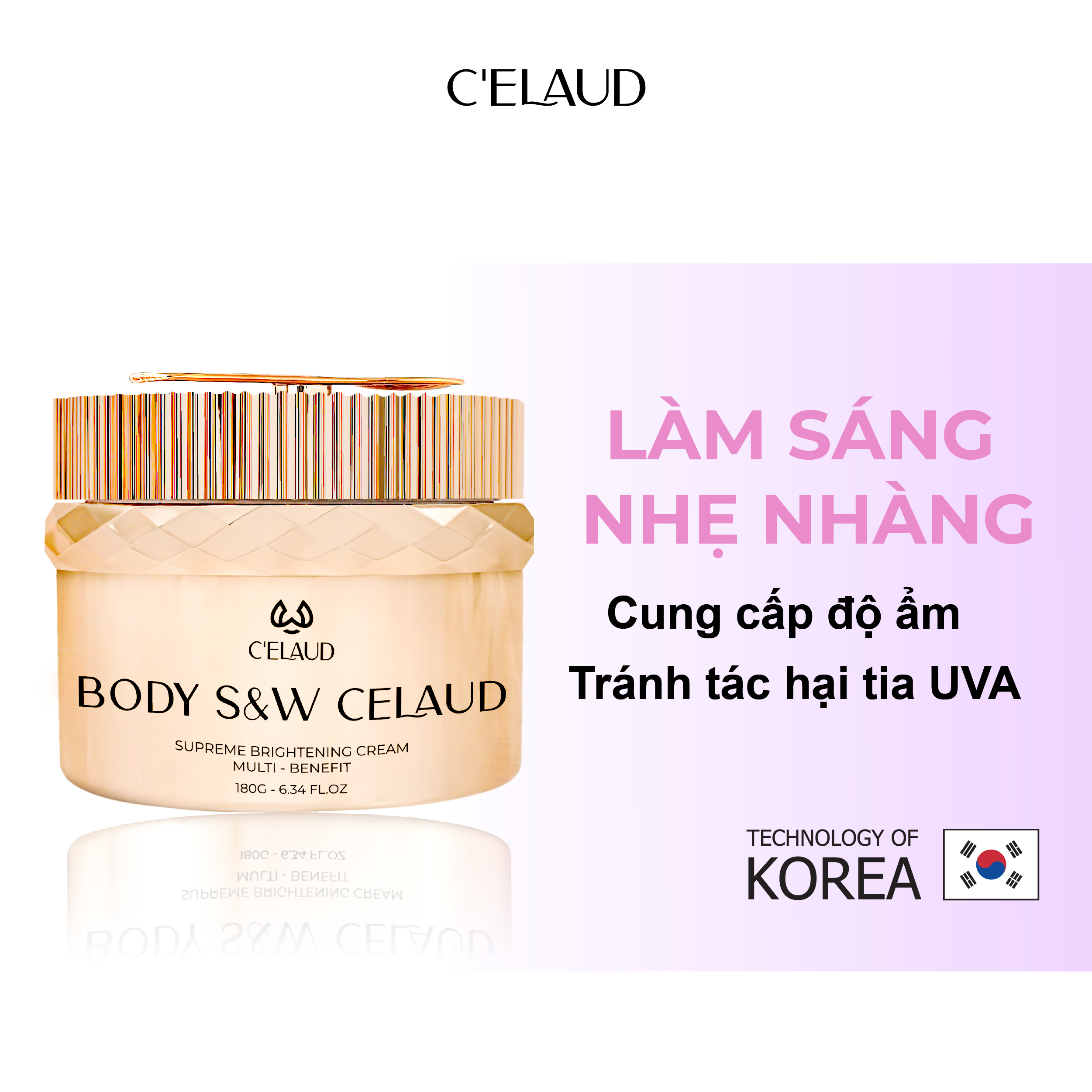 Kem dưỡng trắng da body cấp ẩm và làm dịu da Body S&amp;W Celaud