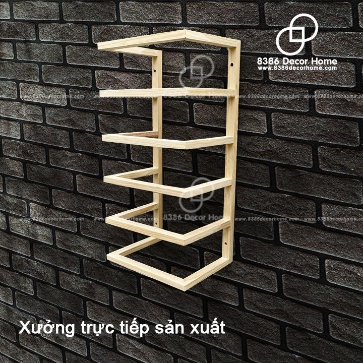 Giá treo khăn nhà tắm nhiều tầng, kệ để đồ đa năng gỗ thông decor homestay, khách sạn.