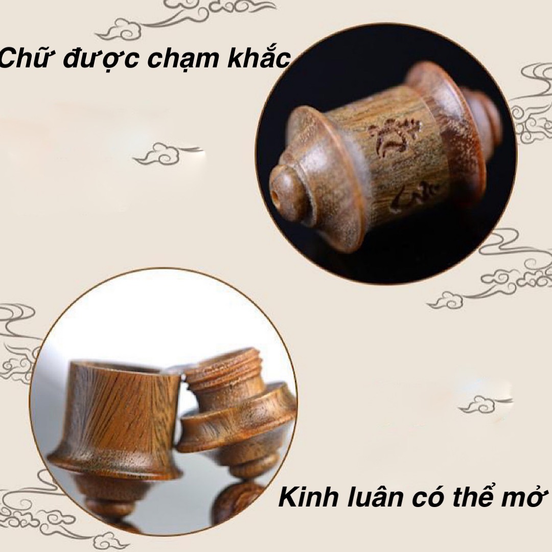 VÒNG CHUỖI 108 HẠT GỖ ĐÀN HƯƠNG XANH 8mm PHỐI KINH LUÂN KHẮC LỤC TỰ OM MANI