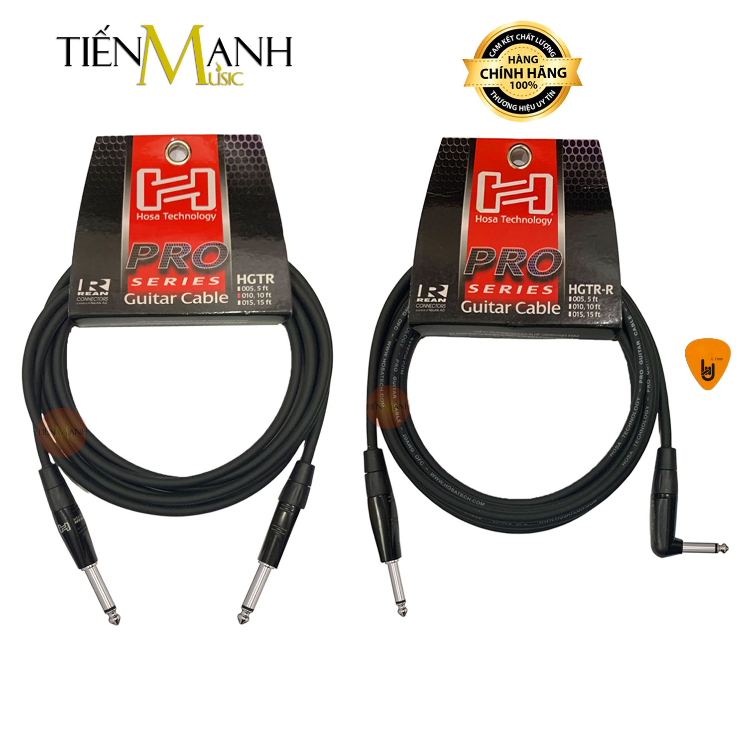 Dây Cáp Guitar Hosa Pro REAN 2 Đầu 6ly TS Mono Dài 3m, 6m, 7.5m HGTR-010, HGTR-025, HGTR-010R, HGTR-020R Cable Hàng Chính Hãng - Kèm Móng Gẩy DreamMaker