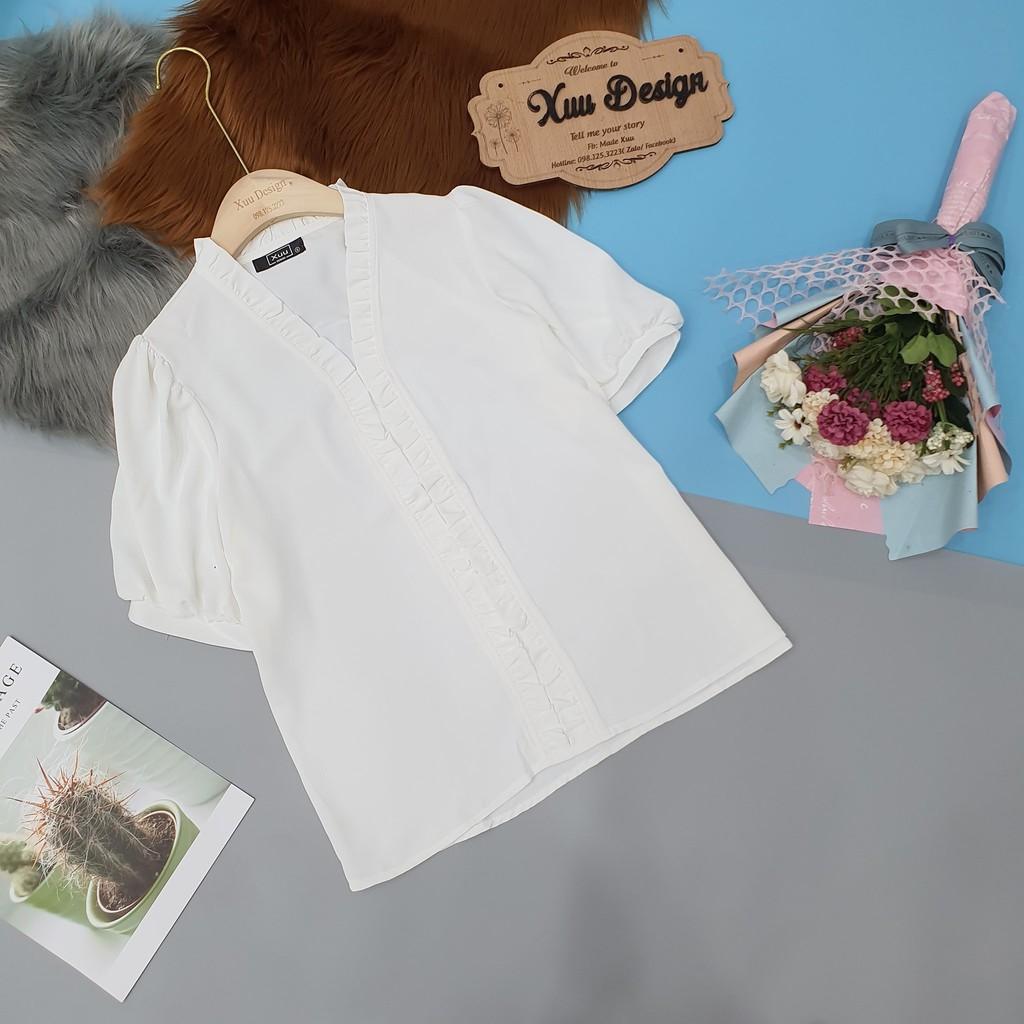 Áo sơ mi nữ tay ngắn Xuu Design áo kiểu thời trang chất vải đẹp mặc mát