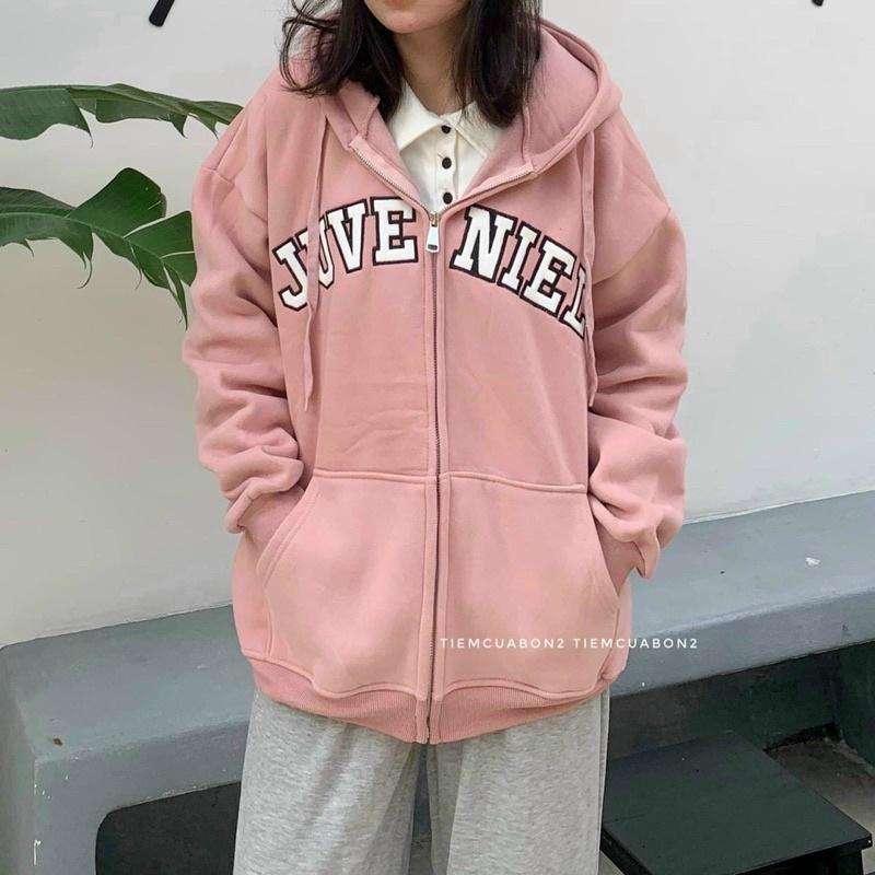 ÁO HOODIE NAM NỮ UNISEX - ÁO KHOÁC NỈ NGOẠI KHÓA Dây full zip HỌA TIẾT CHỮ Juve Niel  HOOIDE MỚI