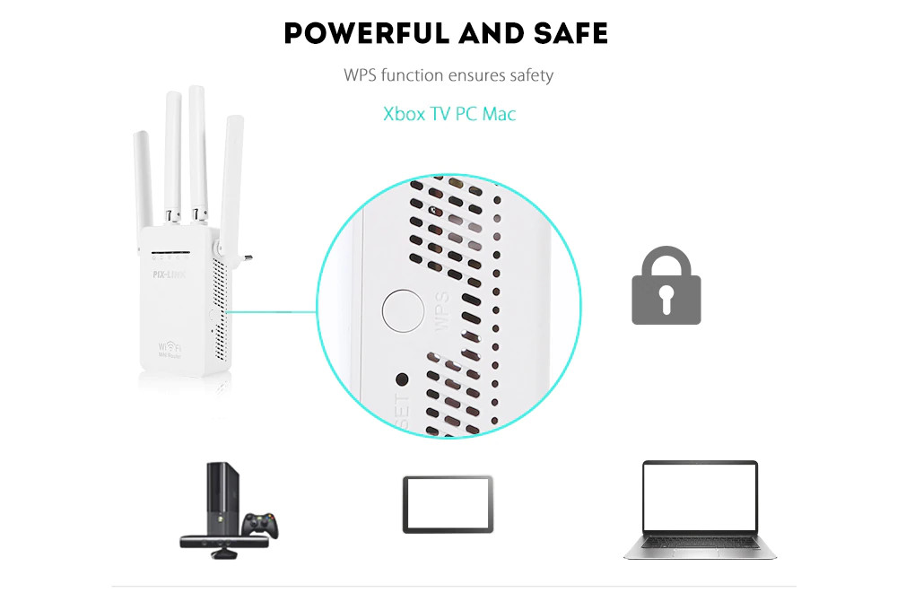 Thiết bị kích sóng wifi PIX-LINK 4 ăng ten LV-WR09 WR09 -dc3096 - Hàng nhập khẩu