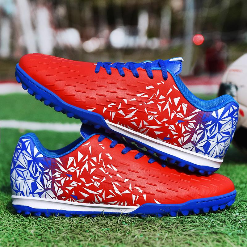 Đàn ông Boots bóng đá chuyên nghiệp Unisex Đào tạo thể thao ngoài trời Đào tạo nóng hổi Cỏ cỏ chất lượng cao Color: White Red Shoe Size: 39