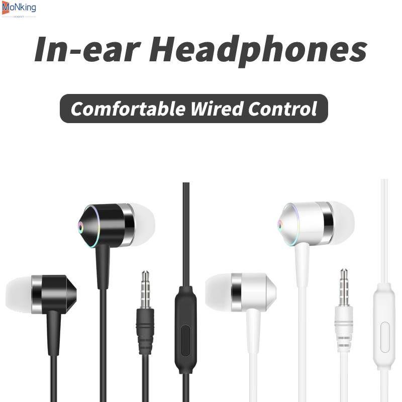 Phổ 3.5mm Cắm Có Dây Trong-tai Earbuds Âm Nhạc Tai Nghe Tai Nghe Stereo Tai Nghe Thể Thao Xách Tay Mồ Hôi-bằng chứng Tai Nghe-MKSHOP