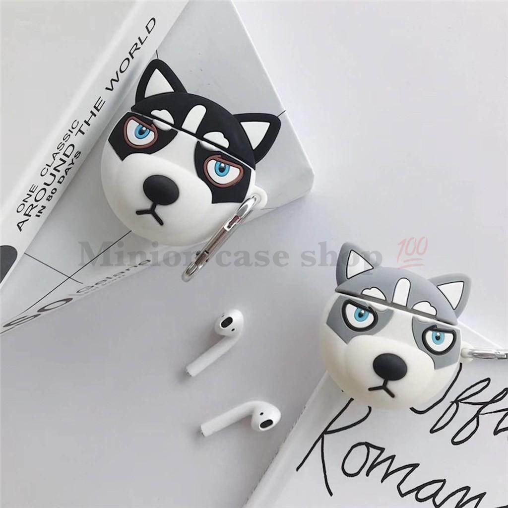 Bao Case Ốp dành cho airpod 1 và 2, airpod pro, tai nghe bluetooth i11,i12, i100, i9s... silicon 3D Husky cao cấp