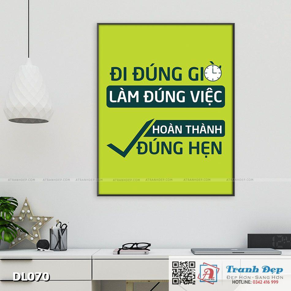 Tranh động lực trang trí văn phòng làm việc - Đi đúng giờ, làm đúng việc, hoàn thành đúng hẹn - DL070