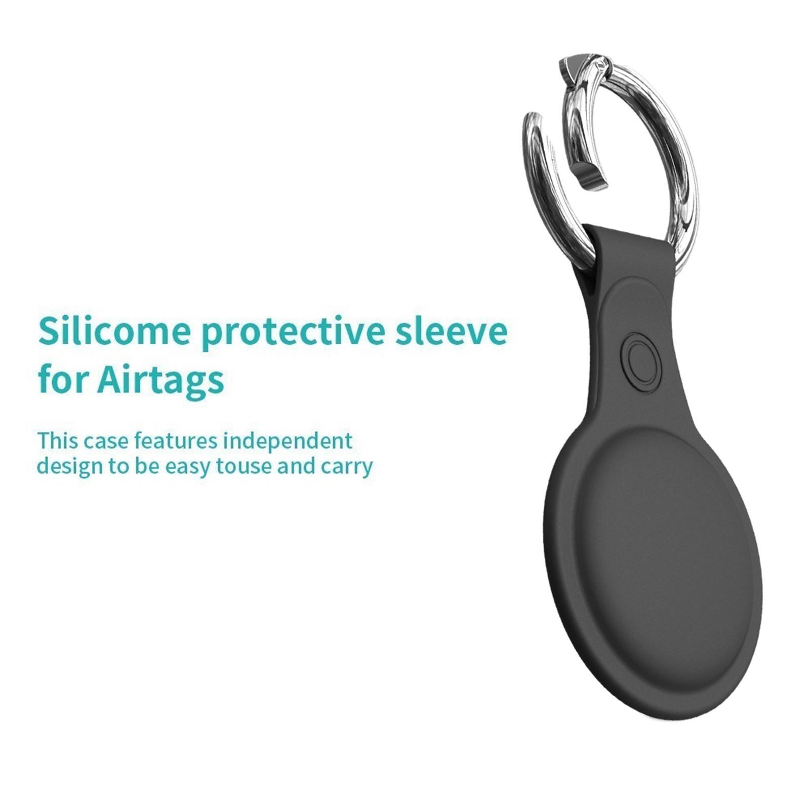 Silicone Case Sleeve for Apple AirTags with Anti-Lost Keychain Ring