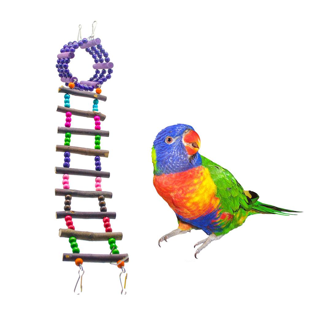 Bird Toys Parrot Swing Hanging Ladder Parakeet Cockatiel Lovebird Cage Toy