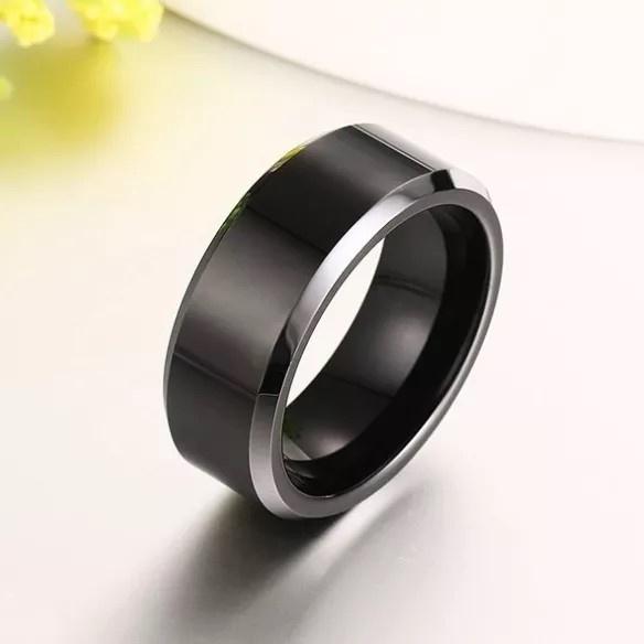 Nhẫn Nam nữ Elas Ring Phong Cách trẻ trung lịch lãm Màu Đen Bạc Đẹp Cao Cấp - Nhẫn Chất liệu Titan Không Gỉ- Elas Ring