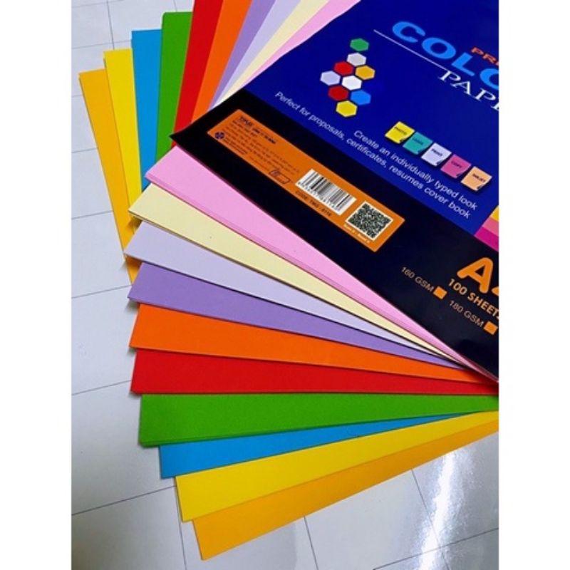 GIẤY MỸ THUẬT 80GSM XẤP 10 MÀU 100 TỜ